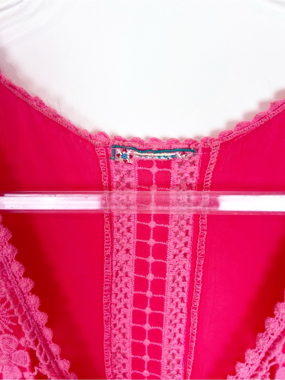JOHNNY WAS ORANGE PINK EMBROIDERED SLEEVELESS V-NECK SILK BLEND DRESS LARGE - Picture 7 of 8